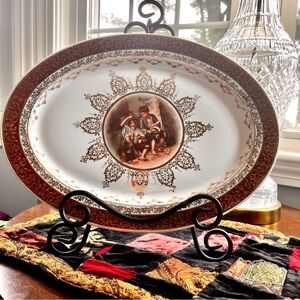 24K Gold Gilded Mid Century Sabin Platter Excellent Vintage Condition